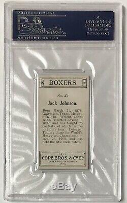 1915 Cope Bros Boxing JACK JOHNSON #37 PSA 4 VG-EX