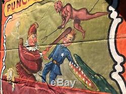 1930 Fred Johnson Driver Bros Original Sideshow Banner, Punch, Satan, Death, 8