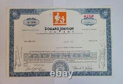 1961 Framed Signed Lehman Brothers Howard Johnson Common Stock Certificate RARE