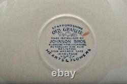 1975 Staffordshire Old Granite Johnson Bros Hearts and Flowers 39 Piece Set