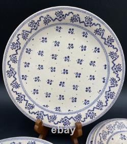 19pcs. 1970's LAURA ASHLEY- Johnson Bros. Petite Fleur Navy Ironstone Dishes UK