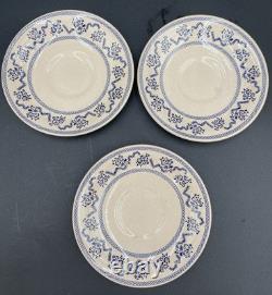 19pcs. 1970's LAURA ASHLEY- Johnson Bros. Petite Fleur Navy Ironstone Dishes UK