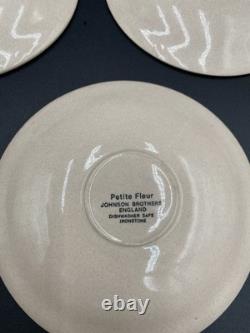 19pcs. 1970's LAURA ASHLEY- Johnson Bros. Petite Fleur Navy Ironstone Dishes UK