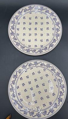 19pcs. 1970's LAURA ASHLEY- Johnson Bros. Petite Fleur Navy Ironstone Dishes UK