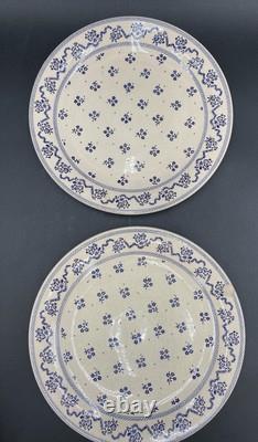 19pcs. 1970's LAURA ASHLEY- Johnson Bros. Petite Fleur Navy Ironstone Dishes UK
