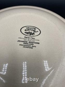 19pcs. 1970's LAURA ASHLEY- Johnson Bros. Petite Fleur Navy Ironstone Dishes UK
