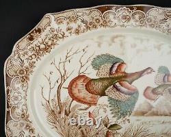 20 Oval Serving Platter, Wild Turkeys Brown by Johnson Bros, #1