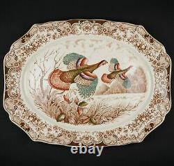 20 Oval Serving Platter, Wild Turkeys Brown by Johnson Bros, #2