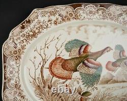 20 Oval Serving Platter, Wild Turkeys Brown by Johnson Bros, #2