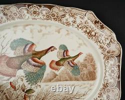 20 Oval Serving Platter, Wild Turkeys Brown by Johnson Bros, #2