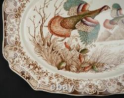 20 Oval Serving Platter, Wild Turkeys Brown by Johnson Bros, #2