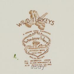 20 Oval Serving Platter, Wild Turkeys Brown by Johnson Bros, #2