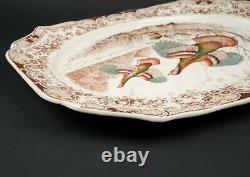 20 Oval Serving Platter, Wild Turkeys Brown by Johnson Bros, #2