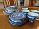 20 Piece Johnson Brothers England Blue Willow 4 Place Setting Ironstone Euc