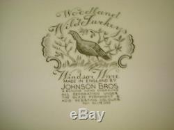 20'' Very Rare Green Mark Johnson Bros Woodland Wild Turkey Windsor Ware Platter