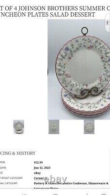20pc Johnson Brothers England SUMMER CHINTZ service/4 Plates, Bowls, Cups NEW #2