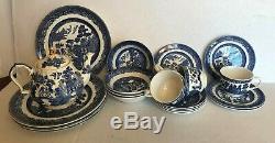 21 Pcs NEW VTG Authentic JOHNSON BROS 1940 Blue WILLOW DINNERWARE SET 4settings