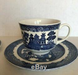 21 Pcs NEW VTG Authentic JOHNSON BROS 1940 Blue WILLOW DINNERWARE SET 4settings