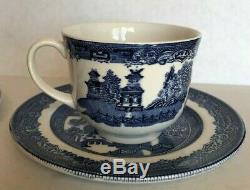 21 Pcs NEW VTG Authentic JOHNSON BROS 1940 Blue WILLOW DINNERWARE SET 4settings