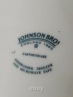 22pc Vintage Johnson Bros Brothers England Plates Set Earthenware Castles Pink