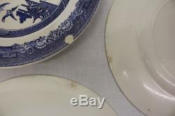 23pc Vintage Johnson Brothers WILLOW BLUE Dinner Salad Bread Plates & Bowls Set