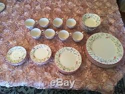 24 Pcs Plate Antique China Johnson Bros England Pink Roses Summer Chintz