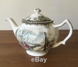 $250 Johnson Bros. England Friendly Village Sugar Maple 4-1/4 3 Cup Teapot MINT