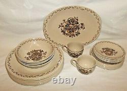 25 Piece Staffordshire Old Granite Salem Dish Set Johnson Bros Made in England