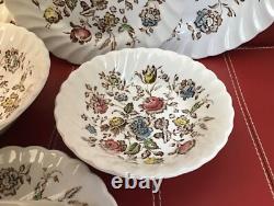 $276 Johnson Bros Ironstone Staffordshire Bouquet Four 7 Pc. Place Settings EUC