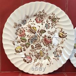 $276 Johnson Bros Ironstone Staffordshire Bouquet Four 7 Pc. Place Settings EUC