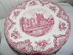 27 Pc Johnson Brothers Bros Pink Transferware Old Britain Castles China England