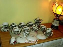 28 pc Vintage JOHNSON BROS England Friendly Village Cups Saucers Creamer SUPERB