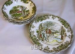 28 pc set, FRIENDLY VILLAGE, Johnson Brothers, England, 4 7-pc place settings