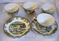 28 pc set, FRIENDLY VILLAGE, Johnson Brothers, England, 4 7-pc place settings