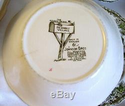 28 pc set, FRIENDLY VILLAGE, Johnson Brothers, England, 4 7-pc place settings