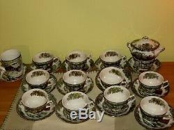 28 pieces VINTAGE JOHNSON BROS England Friendly Village Cups Saucers Creamer