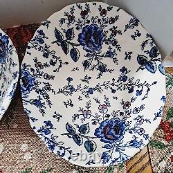 2 Johnson Bros Blue Rose Veggie Bowls 8'' and 9 England