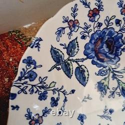 2 Johnson Bros Blue Rose Veggie Bowls 8'' and 9 England