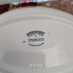 2 Johnson Bros Blue Rose Veggie Bowls 8'' and 9 England