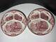 2 Johnson Brothers Old Britain Castles Pink Grill Plates Rare 11 1/8 Diameter