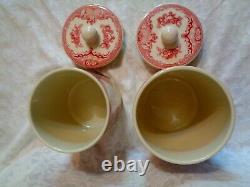 2 Johnson Brothers Old British Castle Red/Pink Canisters