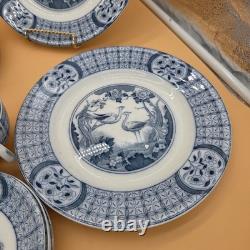 31 Pc Set JOHNSON BROS Plates Cups & Saucers Bowls Mongolia Gray/Flow Blue