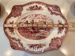 31 Pieces Johnson Bros Old Britain Castles Pink Transferware