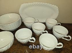 31 Pieces. Vintage JOHNSON Brothers White Coffe/ Tea Set For Party Of 6