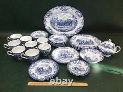 33 Pcs Johnson Brothers Coaching Scenes Ironstone Dinnerware Made in England