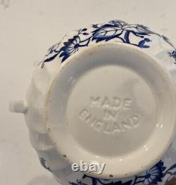 36 Piece Johnson Bros Indies Blue England Ironstone Tea Cup Creamer Sugar Bowl