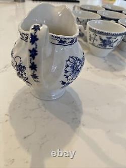 36 Piece Johnson Bros Indies Blue England Ironstone Tea Cup Creamer Sugar Bowl