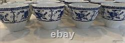 36 Piece Johnson Bros Indies Blue England Ironstone Tea Cup Creamer Sugar Bowl