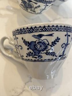 36 Piece Johnson Bros Indies Blue England Ironstone Tea Cup Creamer Sugar Bowl