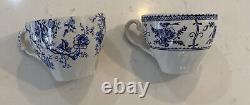 36 Piece Johnson Bros Indies Blue England Ironstone Tea Cup Creamer Sugar Bowl